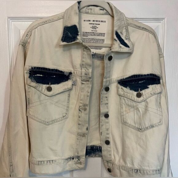Oak & Acorn Everyday Dip Dye Denim Trucker Jacket Dipped Indigo Small NEW $390 - Picture 8 of 8